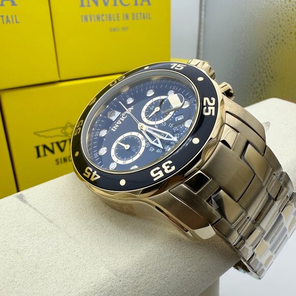 NEW Invicta Men's Pro Diver Scuba Chronograph Stainless Steel Black Dial Watch!! - Picture 2 of 9
